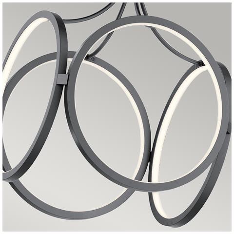 Lampadario Industrial Nordico Ciri Alluminio Nero Opaco Led 45w 3000k - Foto 6