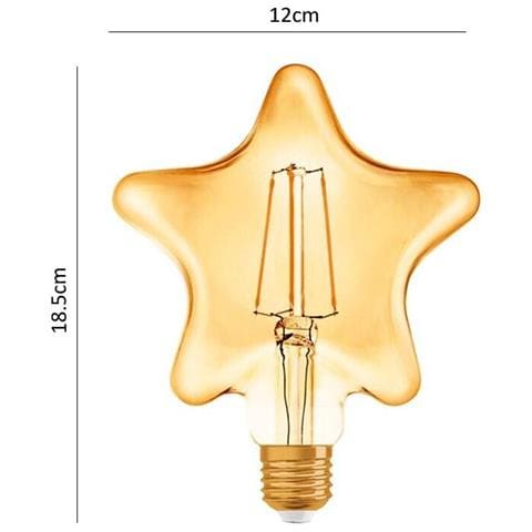 Lampadina Led Filamento Stella Ambra E27 4 W Stile Vintage Retro Luce Calda - Foto 2