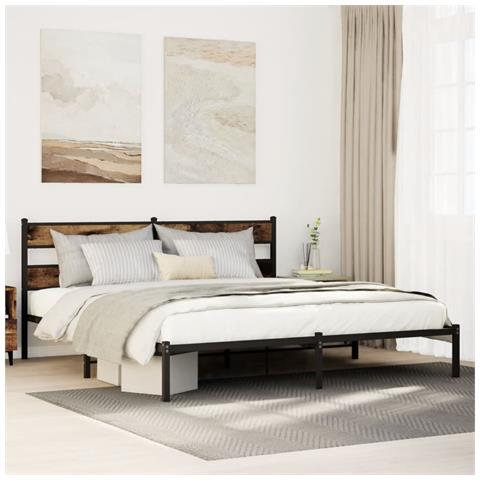 Giroletto Senza Materaso In Metallo Rovere Fumo 180x200 Cm - Foto 1