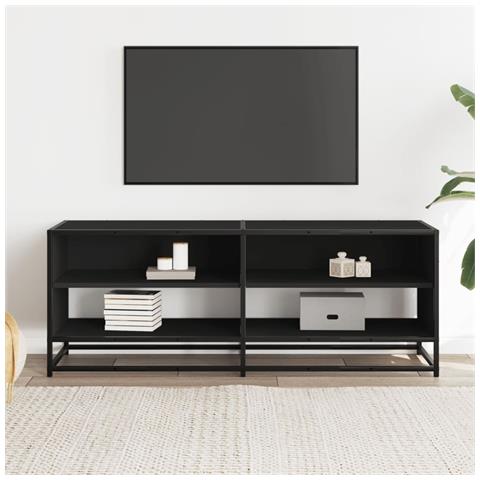 Mobile Porta Tv Nero 120,5x40x46 In Truciolato E Metallo - Foto 3