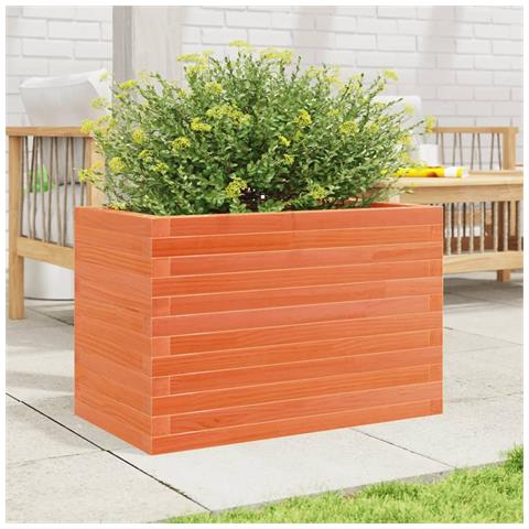 Fioriera Giardino Marrone Cera 70x40x46 Cm Legno Massello Pino - Foto 3