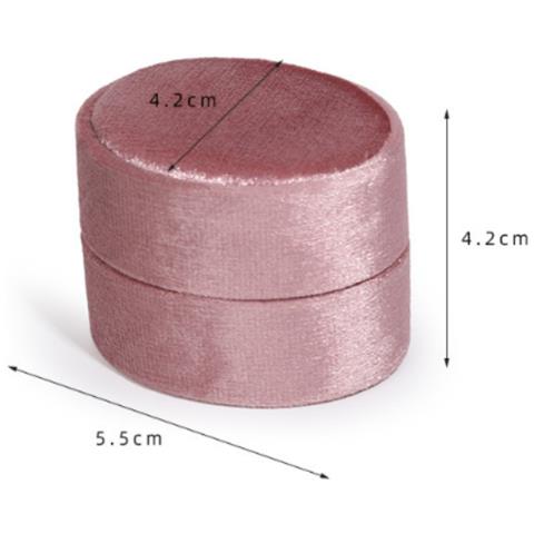 Scatola Rotonda In Velluto Per Anelli Pink - Foto 1