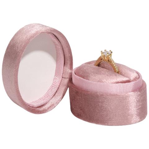 Scatola Rotonda In Velluto Per Anelli Pink - Foto 2