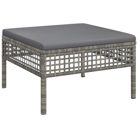 Set Divani da Giardino 5 pz con Cuscini in Polyrattan Grigio - Foto 2
