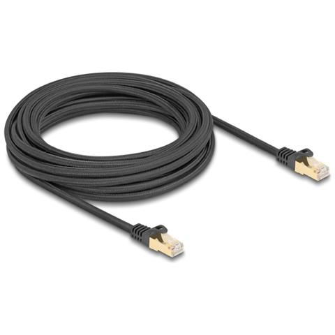Cavo di rete RJ45 con rivestimento intrecciato Cat. 6A S /FTP maschio-maschio 7,5 m nero - Foto 2