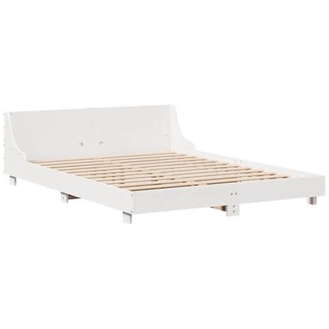 Letto Senza Materasso Bianco 120x200 Cm Legno Massello Di Pino - Foto 3