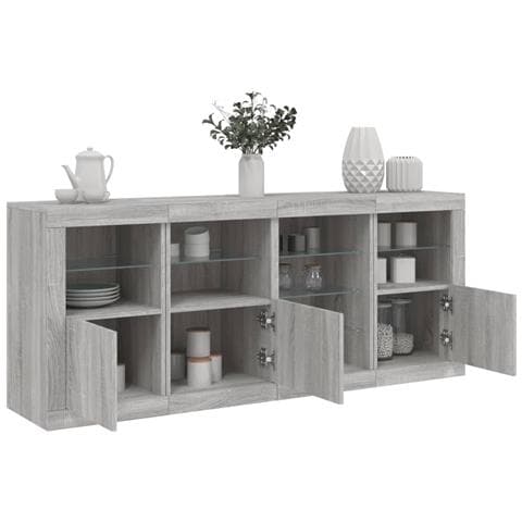 Credenza Con Luci Led Grigio Sonoma 164x37x67 Cm - Foto 1
