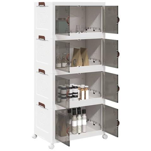 Scatola Portaoggetti Con Ruote 4 Livelli 75 L 64x40x141,5 Cm - Foto 1