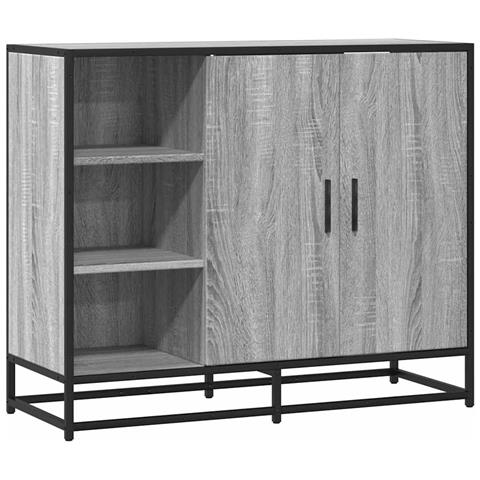 Credenza Grigio Sonoma 92x35x76 Cm In Legno Multistrato - Foto 2