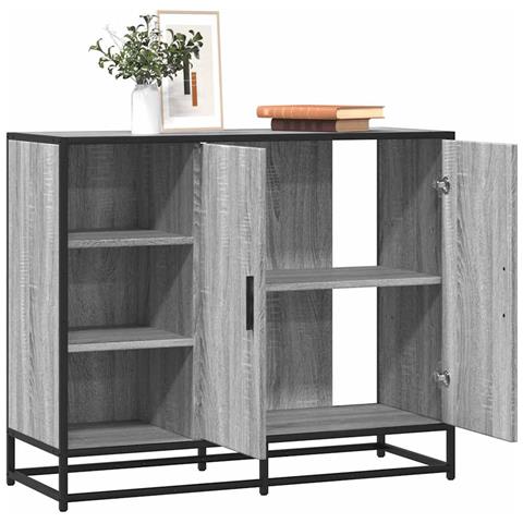 Credenza Grigio Sonoma 92x35x76 Cm In Legno Multistrato - Foto 1