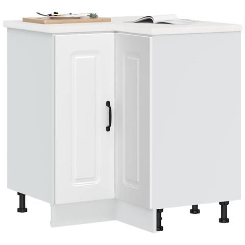 Mobile Base Ad Angolo Cucina Kalmar Bianco In Legno Multistrato - Foto 1