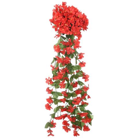 Ghirlande Fiori Artificiali Natale 3 Pz Rosso 85 Cm - Foto 2