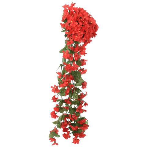 Ghirlande Fiori Artificiali Natale 3 Pz Rosso 85 Cm - Foto 3