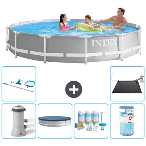 Piscina Fuori Terra - In Giro - 366x76 Cm - Grigio - Include Accessori Coordinati A2077 - Foto 1