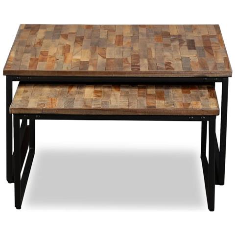 Lusso Casadino -  Set Tavolini A Incastro 2 Pz In Teak Massello Di Recupero - Foto 1