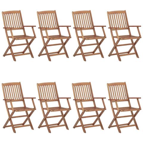 Sedie Da Giardino Pieghevoli 8 Pz Con Cuscini Massello Acacia - Foto 1