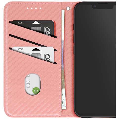 Custodia In Carbonio Per Iphone 16e Portafoglio Supporto Laccetto - Foto 2