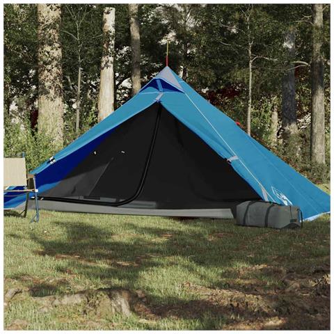 Tenda da Campeggio Tipi per 1 Persona Blu Impermeabile - Foto 2