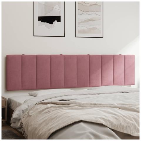 Cuscino Testiera Rosa 200 cm in Velluto - Foto 2