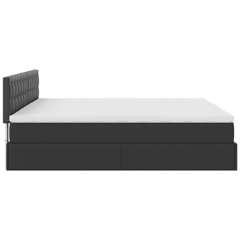 Pouf Letto con Materassi e LED Nero 160x200cm Similpelle - Foto 9