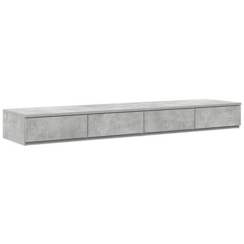 Cassetti da letto in grigio cemento, 140x36.5x16.5 cm, realizzati in legno ingegnerizzato - Foto 1