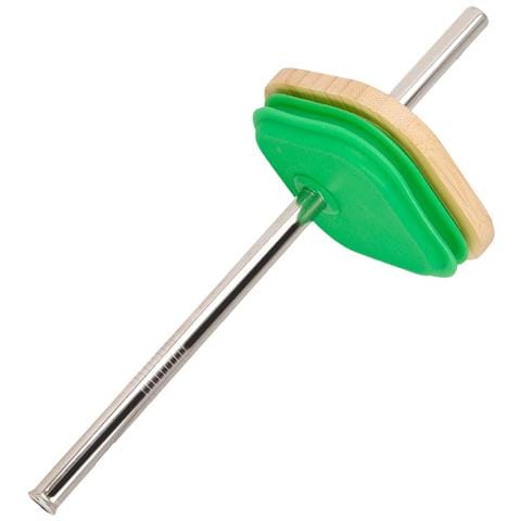 Tazza In Vetro 540 Ml Con Coperchio In Bambù E Cannuccia Inox, Verde - Foto 5