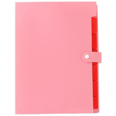 Cartella Portadocumenti Espandibile A4 A 7 Tasche - Organizzatore A Fisarmonica Con Etichette Pink - Foto 1