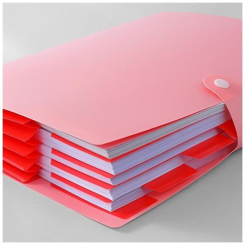 Cartella Portadocumenti Espandibile A4 A 7 Tasche - Organizzatore A Fisarmonica Con Etichette Pink - Foto 5