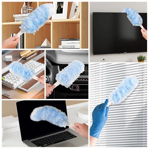 Spolverino Spazzola Per La Pulizia Della Polvere Antistatico Manico 30 Pz - Foto 4