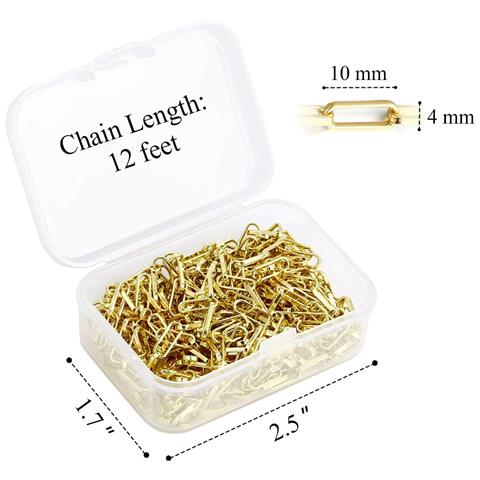 Catena Dorata Per Creazione Di Gioielli Placcata Oro 14k Gioielli Fai Da Te 366 Cm - Foto 5