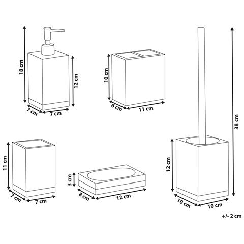 Set Da 5 Accessori Per Il Bagno Tapiche Nero - Foto 6