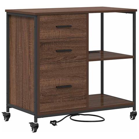 Mobile per Ufficio con ruota Rovere marrone 76 x 41 x 72 cm - Foto 1