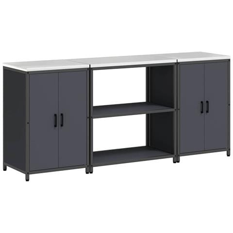 Set di Stoccaggio per Cucina 3 pcs Antracite 210 x 50 x 92 cm - Foto 1