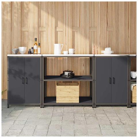 Set di Stoccaggio per Cucina 3 pcs Antracite 210 x 50 x 92 cm - Foto 2