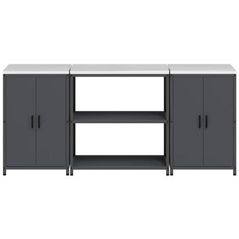 Set di Stoccaggio per Cucina 3 pcs Antracite 210 x 50 x 92 cm - Foto 8