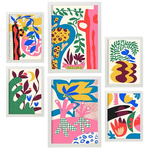 Set Di 6 Stampe Fate Del Redentore In Fiore, Dipinti Decorativi Estetici Astratti Per Il Tuo Soggiorno, Camera Da Letto, Casa A3 & A4 Cornice Bianca - Foto 1