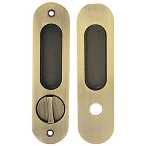 Set Maniglia Scorrevole A Scomparsa - Maniglia Ad Incasso Con Serratura A Mortasa Per Porte Interne Bronze - Foto 1