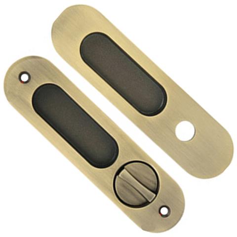 Set Maniglia Scorrevole A Scomparsa - Maniglia Ad Incasso Con Serratura A Mortasa Per Porte Interne Bronze - Foto 2