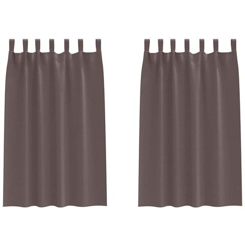 Tende con tende 2 pcs Marrone scuro 175x140cm Poliestere - Foto 1