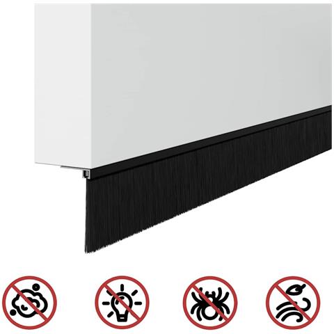 Spazzole per porte autoadesive 6 pcs Nero 100 cm - Foto 9