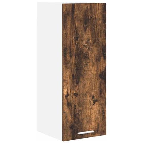 Armadio pensile Riga Rovere Affumicato e Bianco 30 x 31 x 80 cm - Foto 1