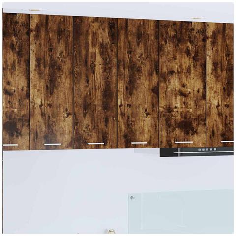 Armadio pensile Riga Rovere Affumicato e Bianco 30 x 31 x 80 cm - Foto 2