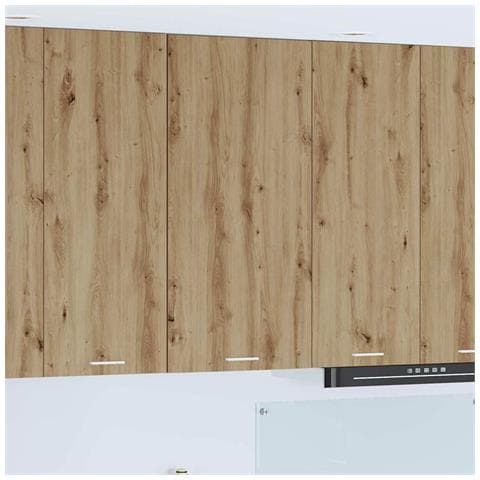 Armadio pensile Riga Rovere Artigiano e Bianco 50 x 31 x 100 cm - Foto 2
