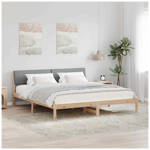 Struttura del Letto Marrone e grigio chiaro 180 x 200 cm - Foto 2