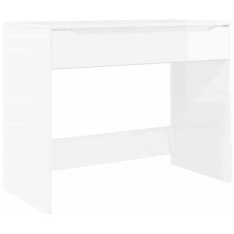 Scrivania Bianco Lucido 100 x 50 x 78 cm Legno multistrato - Foto 1