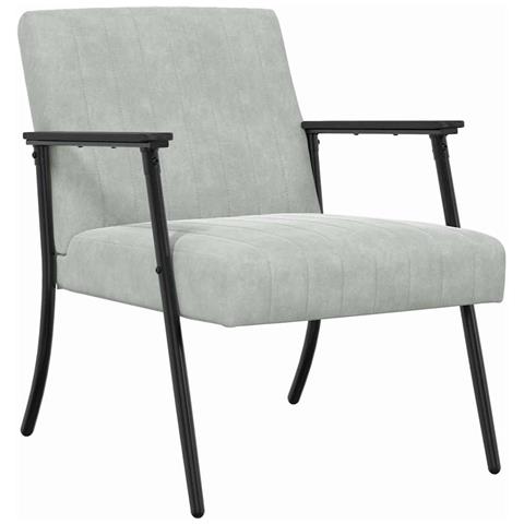 poltrona Grigio chiaro 59 x 75 x 78 cm Velluto - Foto 1