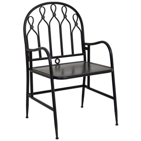 Sedia In Metallo Nero 55x56x96h - Foto 1