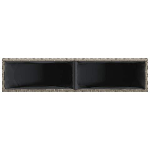 Fioriere da Giardino con 2 Vasi Grigie 90x20x40cm in Polyrattan - Foto 9