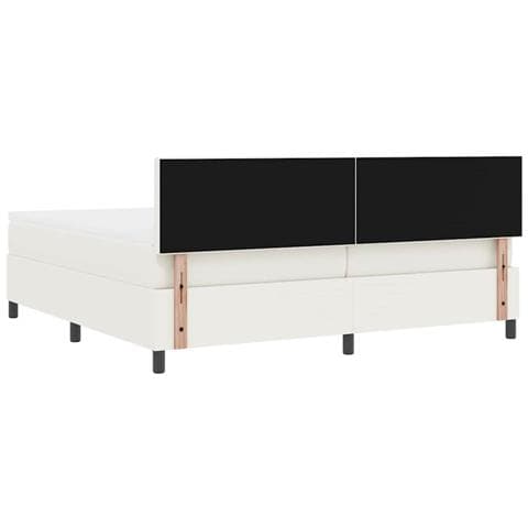 Letto a molle Crema e Bianco 200 x 200 cm Tessuto in Cords - Foto 9