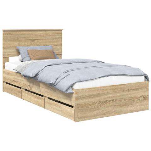 Struttura del letto con cassetto Rovere Sonoma 100 x 200 cm - Foto 1